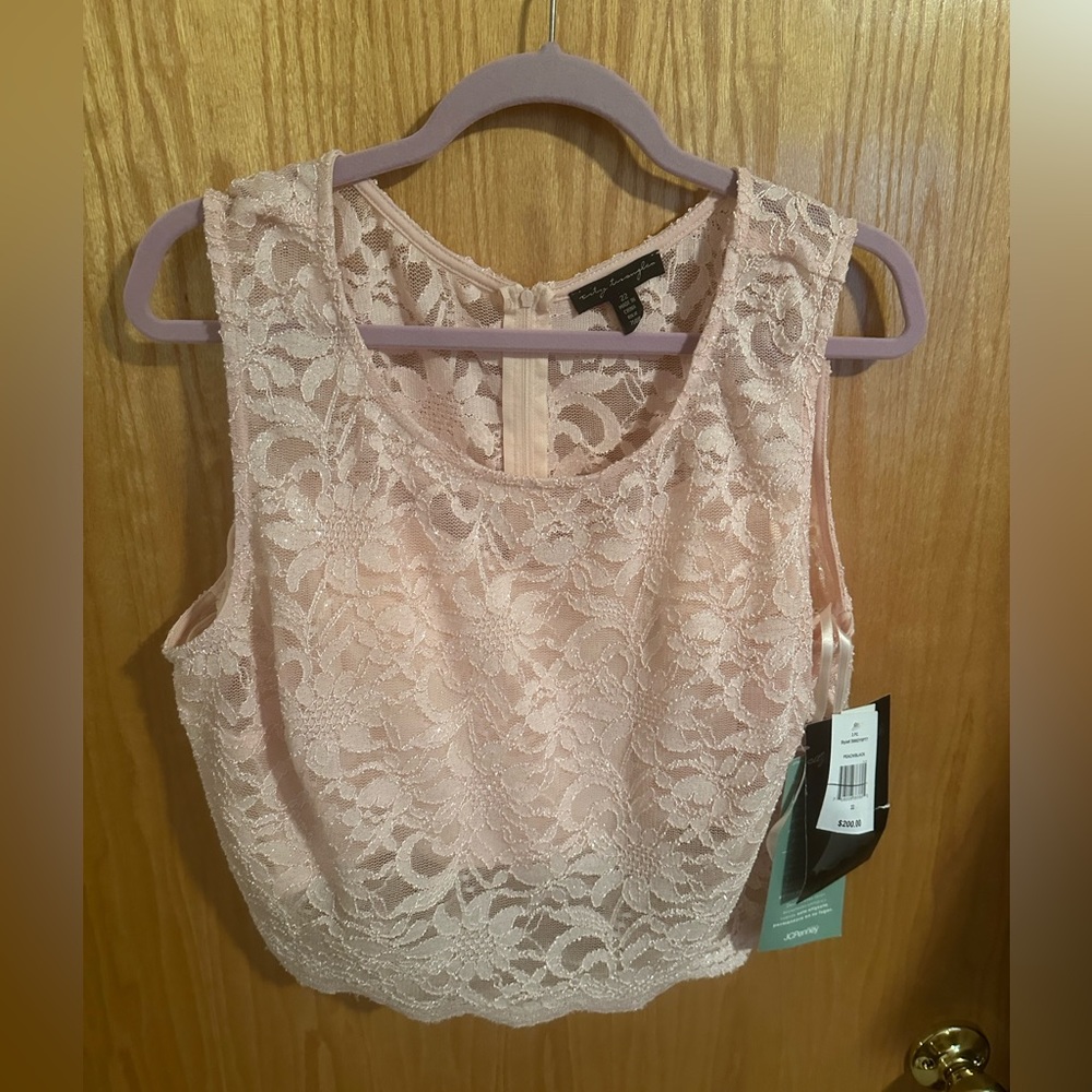 City Triangles 22 New Nwt 2 Pc Set Pink Blouse JCPenney Women Jr Free Shipping